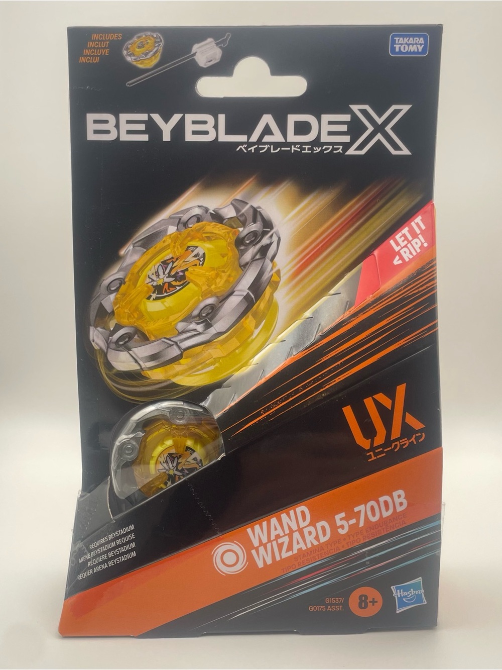 New Beyblade X Wand Wizard 5-70DB Yellow Starter Pack From Hasbro